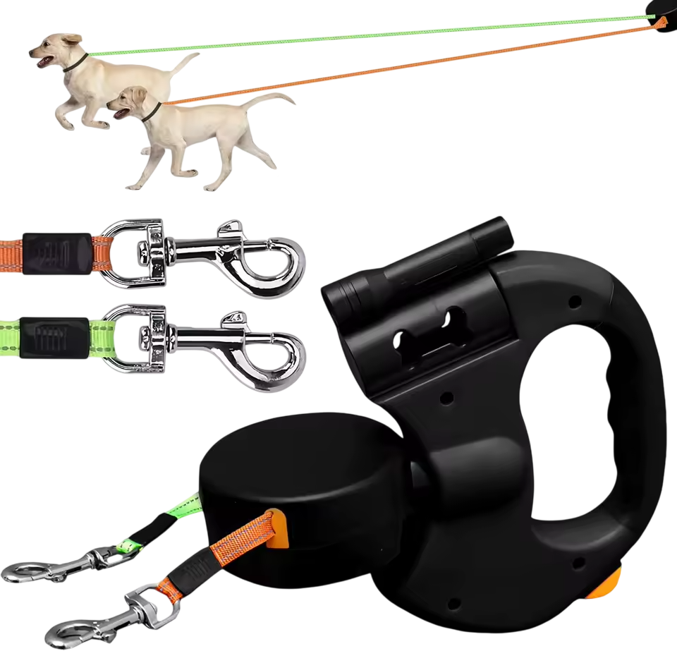 Laisse Double Ergonomique LED