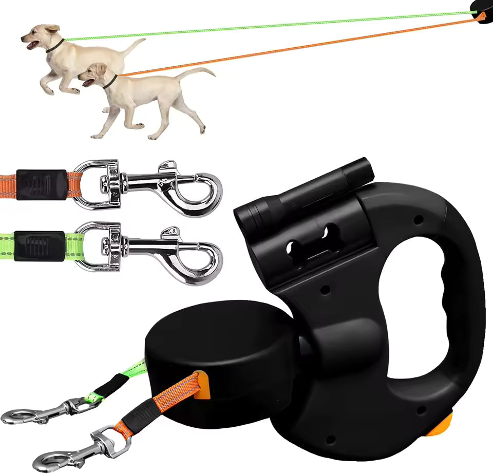 Laisse Double Ergonomique LED
